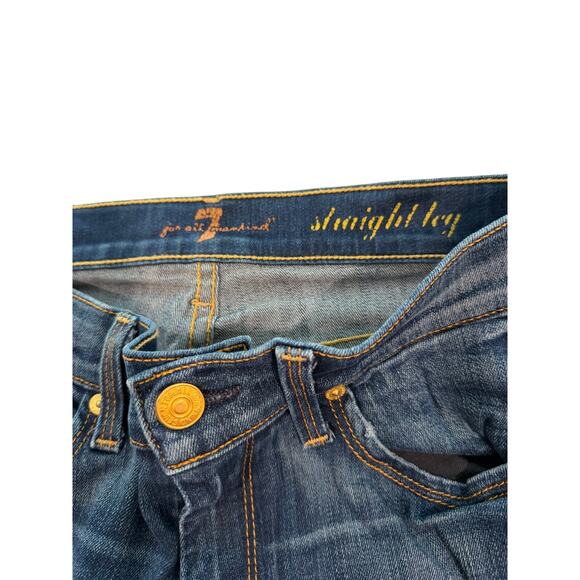 7 For All Mankind Straight Leg Jeans Dark Wash Women’s 25 - Picture 7 of 9